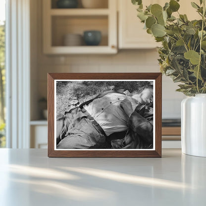 1937 Vintage Photograph of Laborer Sleeping in Minneapolis Park - Available at KNOWOL