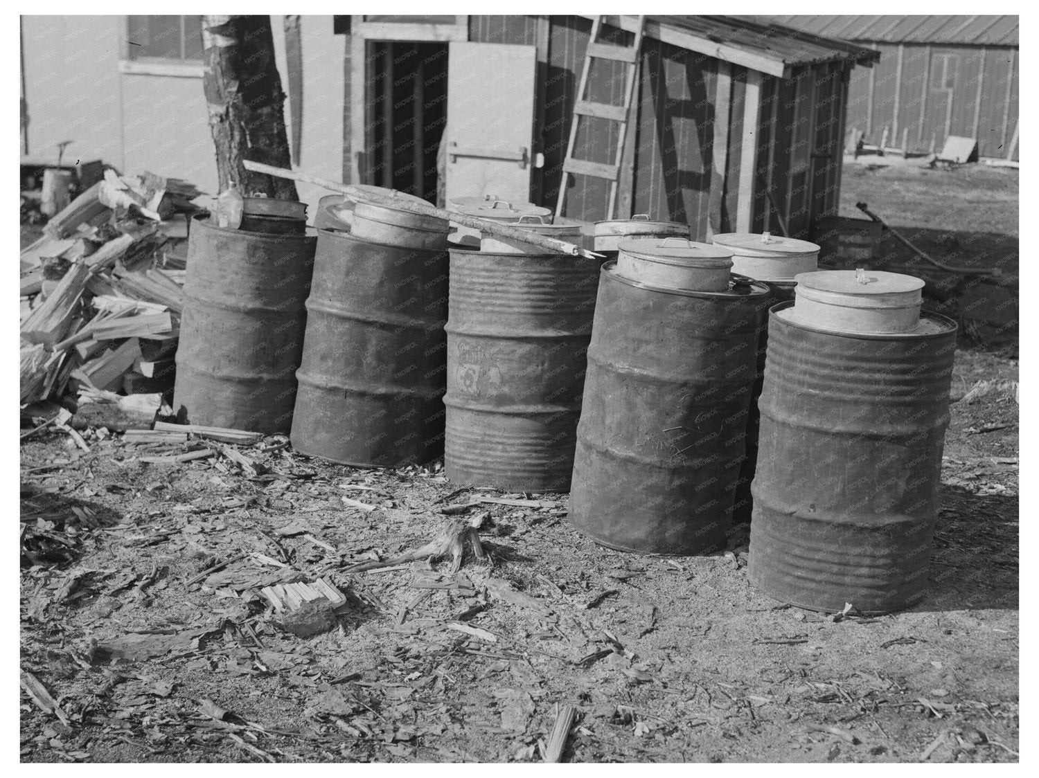 1937 Vintage Water Cans for Lumberjacks in Itasca County - Available at KNOWOL
