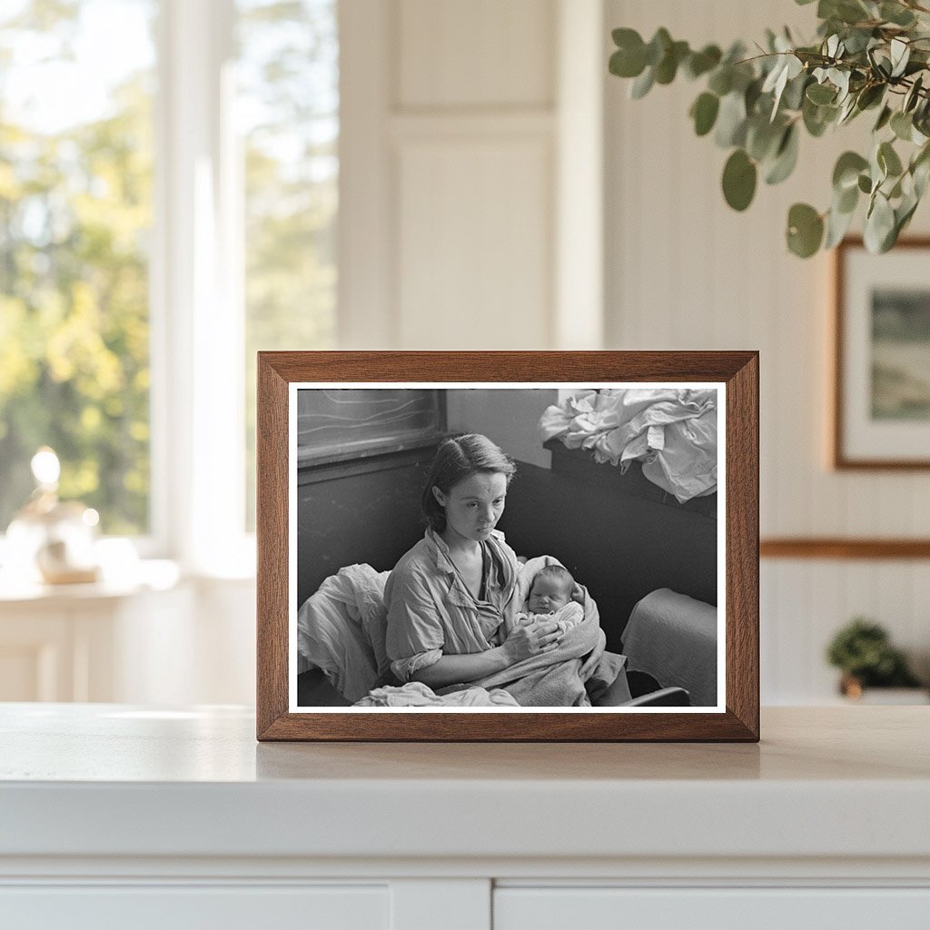 1937 Woman and Child Refugee in Sikeston Schoolhouse - Available at KNOWOL