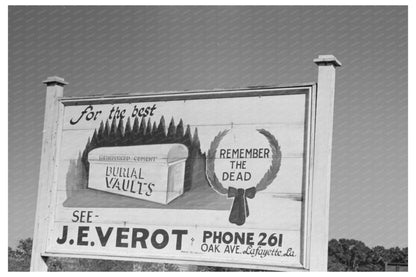 1938 Black and White Roadside Sign in Lafayette Louisiana - Available at KNOWOL