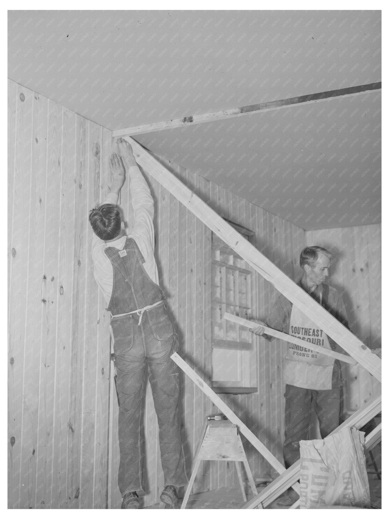 1938 Construction Site with Wind Bracing in Southeast Missouri - Available at KNOWOL