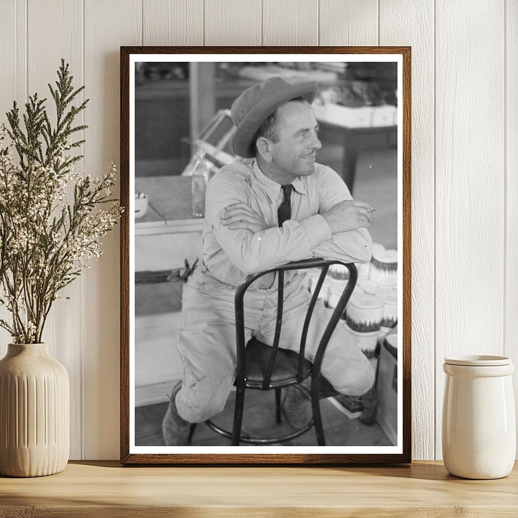 1938 Farmer Inside Store Lake Dick Arkansas Vintage Photo - Available at KNOWOL