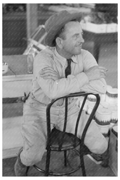 1938 Farmer Inside Store Lake Dick Arkansas Vintage Photo - Available at KNOWOL