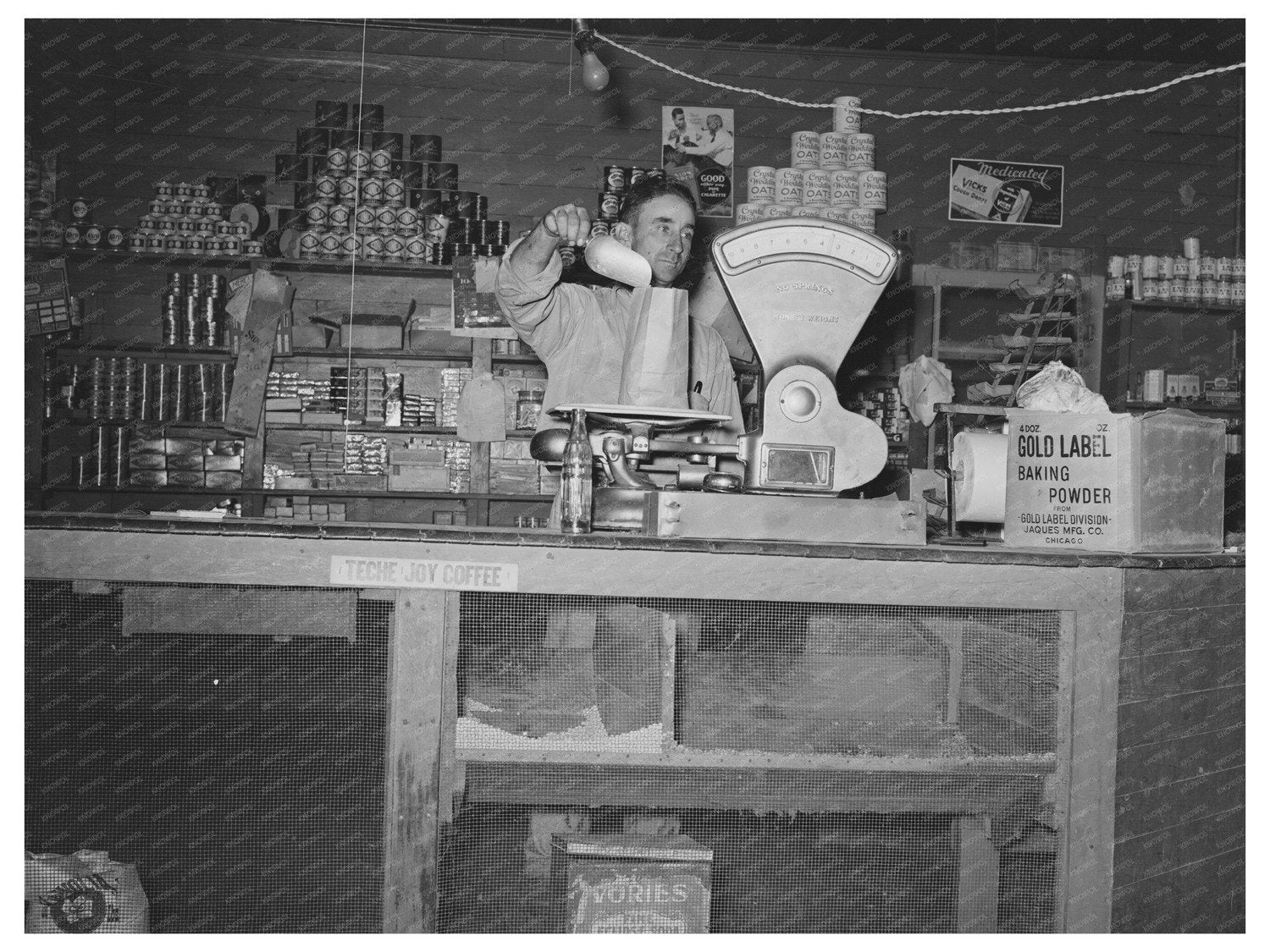 1938 Grocery Store Scene in New Iberia Louisiana - Available at KNOWOL