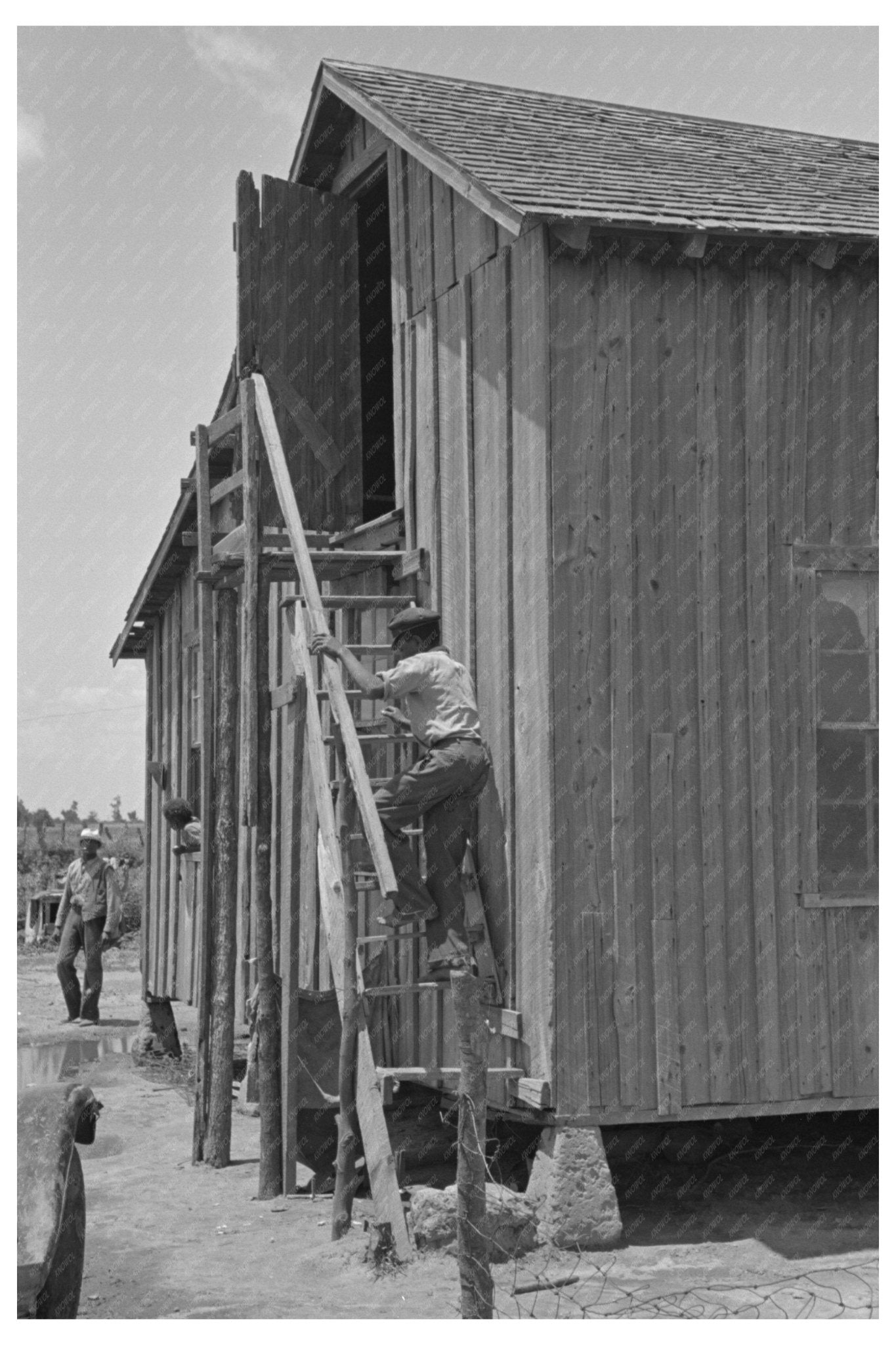 1938 Image of Sharecropper Cabin Attic Entrance Missouri - Available at KNOWOL