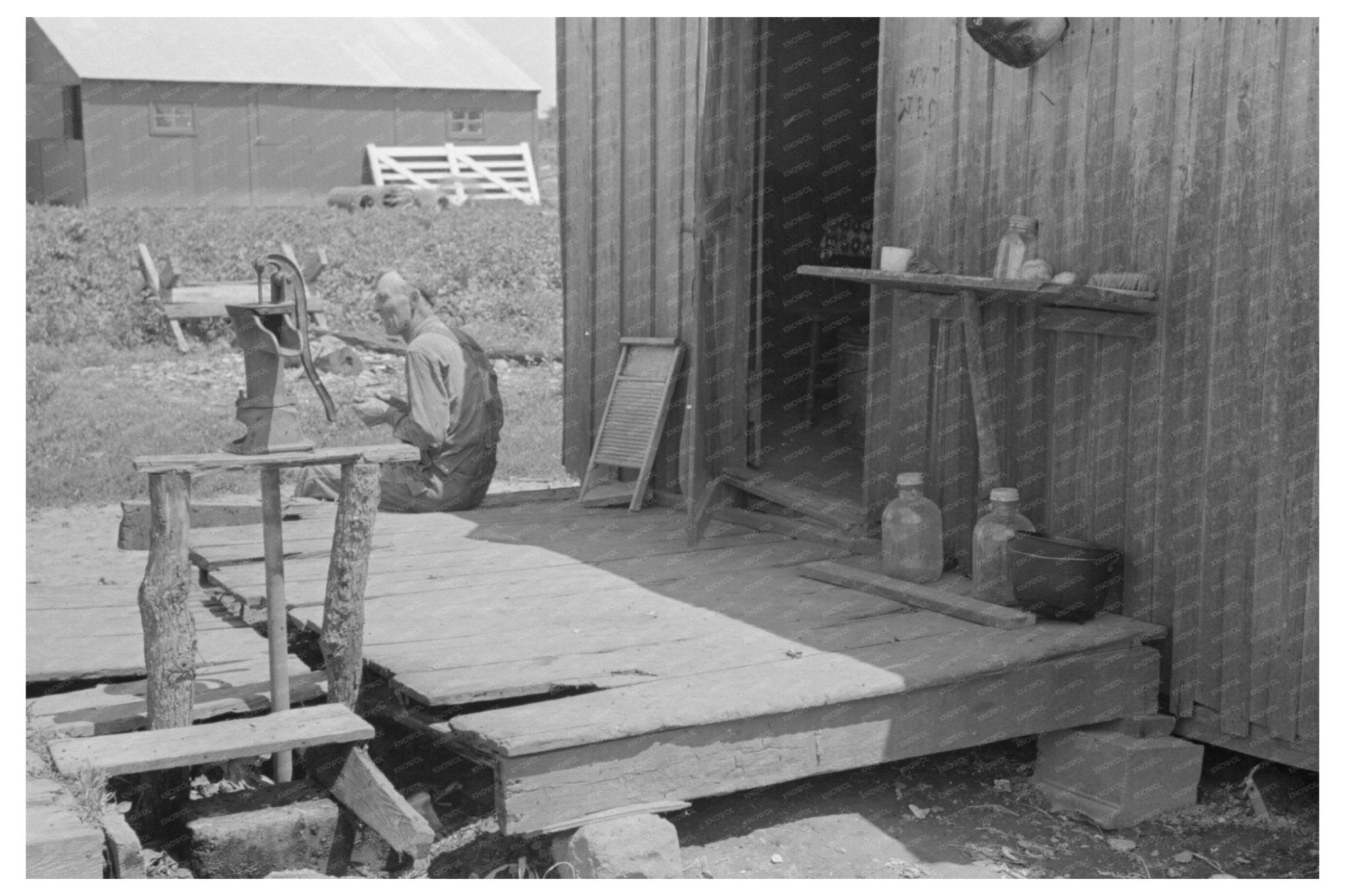 1938 Image of Sharecropper on Porch in Missouri - Available at KNOWOL