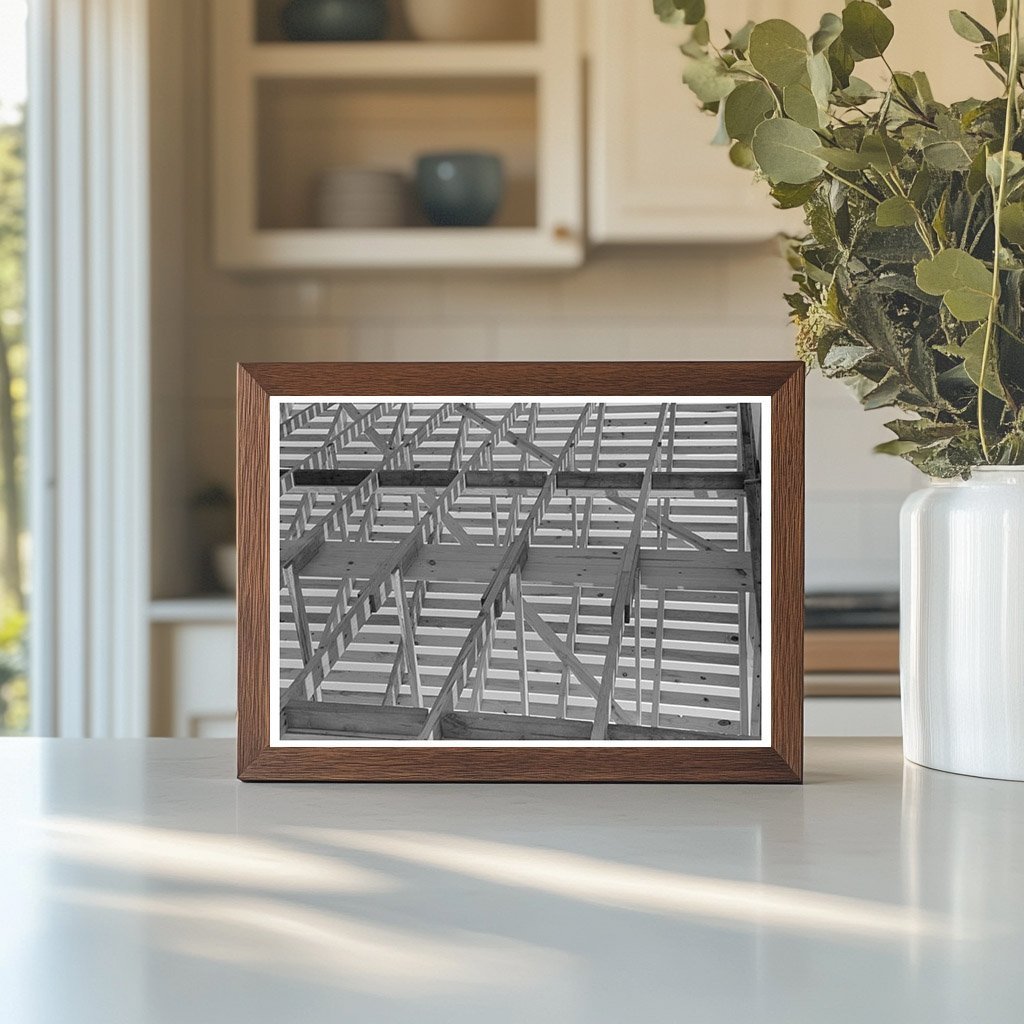 1938 Interior View of Roof Trusses in Southeast Missouri Farm - Available at KNOWOL