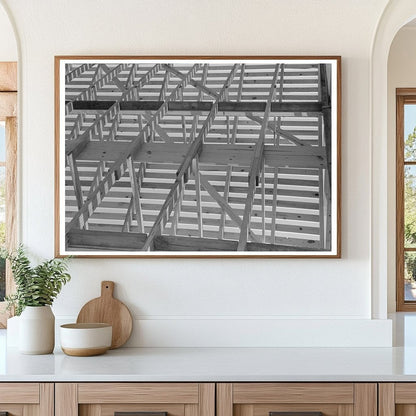 1938 Interior View of Roof Trusses in Southeast Missouri Farm - Available at KNOWOL