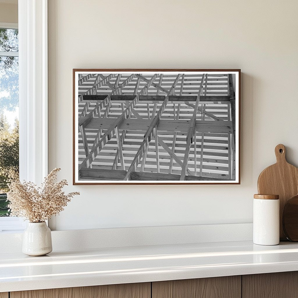 1938 Interior View of Roof Trusses in Southeast Missouri Farm - Available at KNOWOL