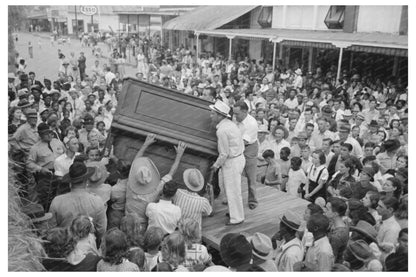 1938 Piano Raising at Cajun Band Contest in Crowley Louisiana - Available at KNOWOL