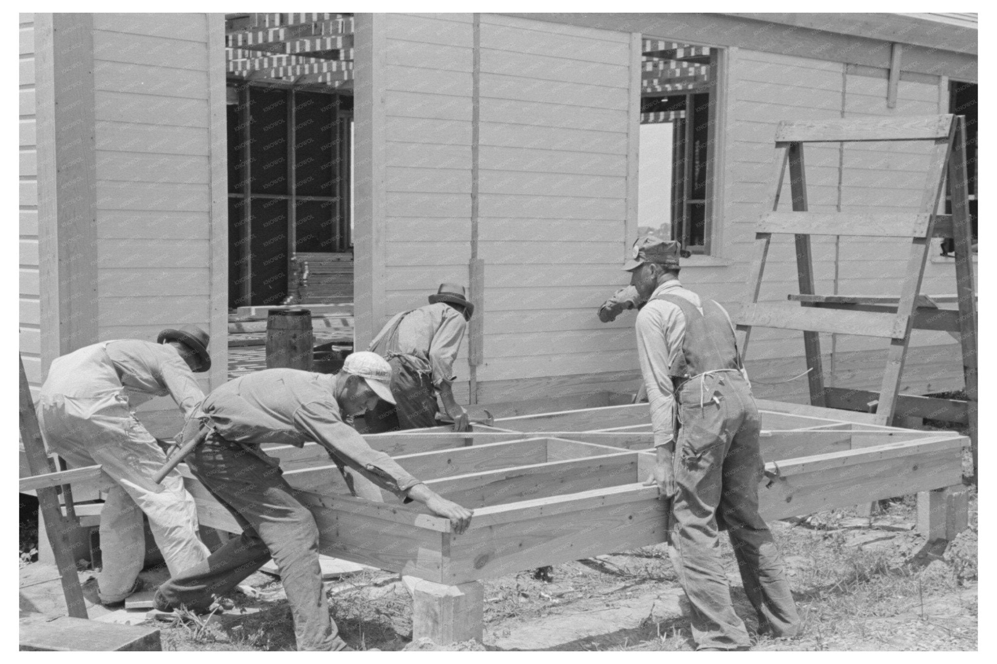 1938 Porch Floor Construction Crew in Southeast Missouri - Available at KNOWOL