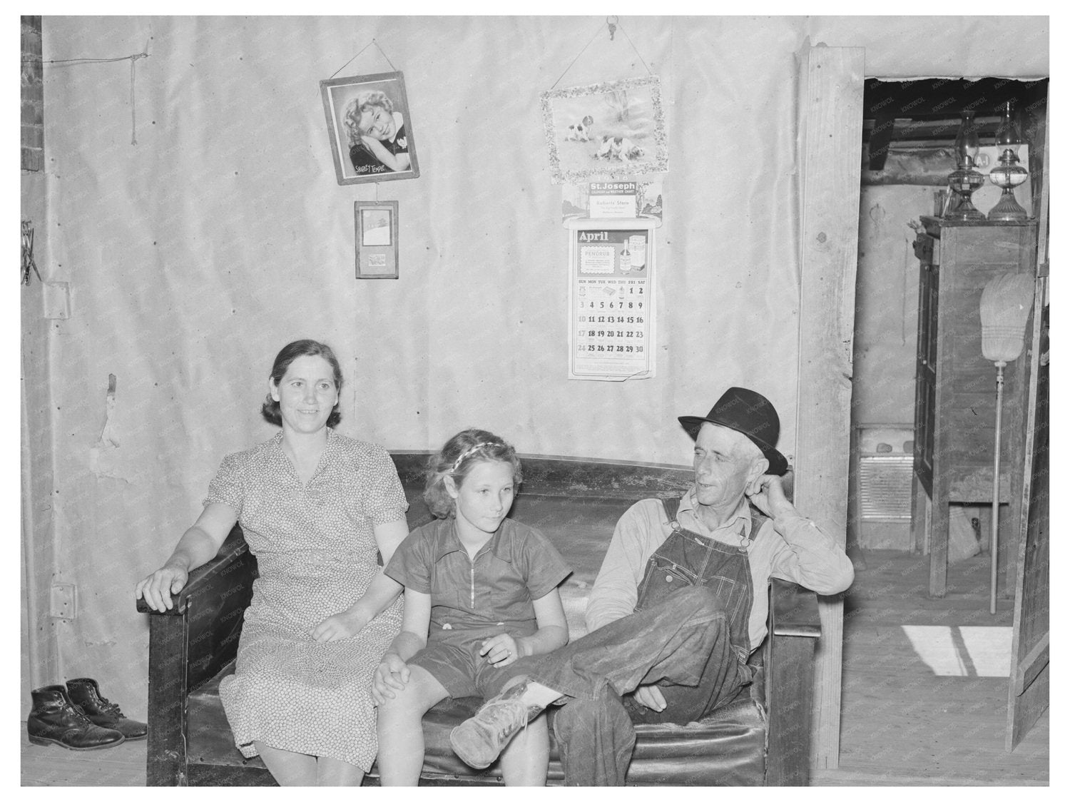 1938 Sharecroppers Family in Missouri Shack Home - Available at KNOWOL