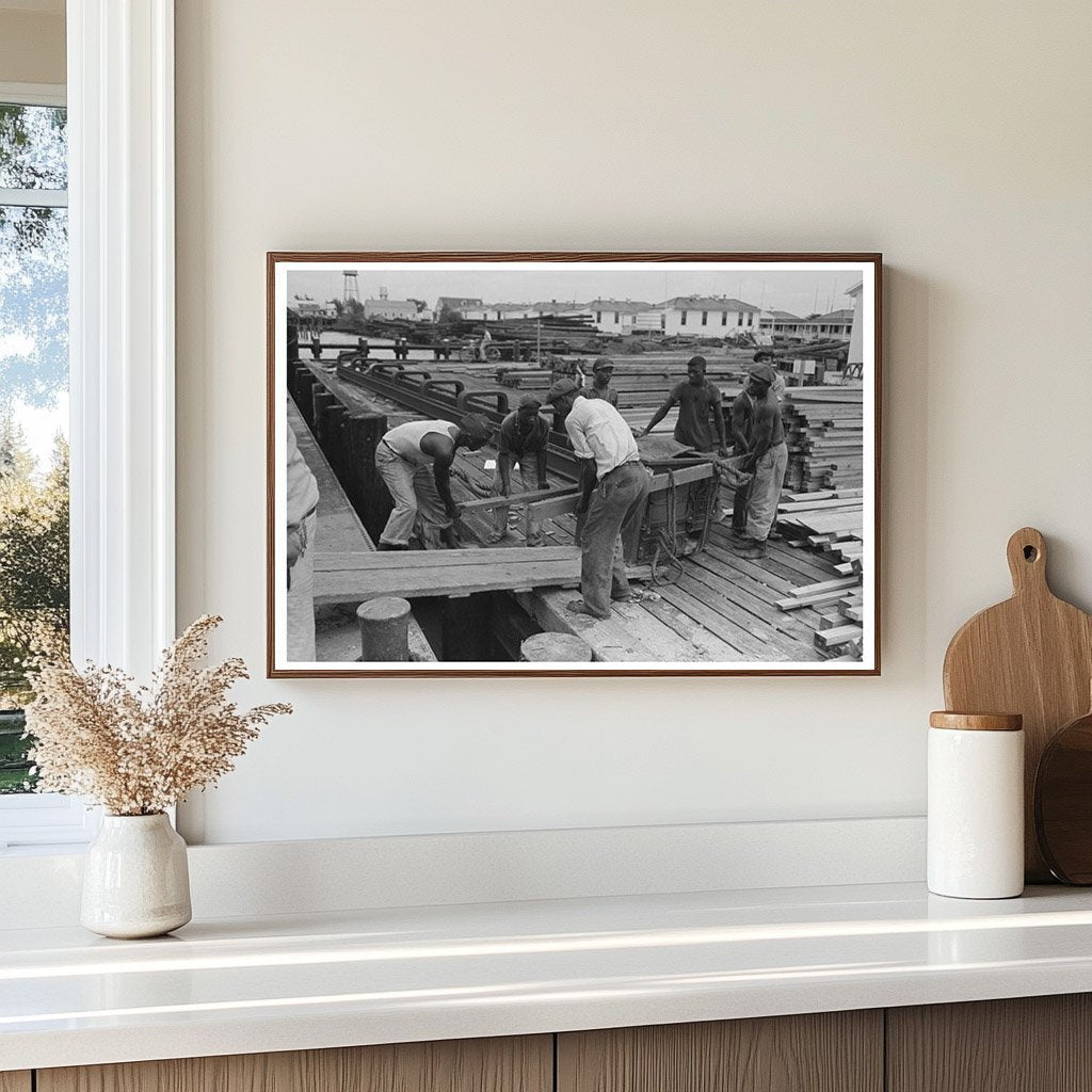 1938 Stevedores Loading Stove at Burwood Louisiana Waterfront - Available at KNOWOL