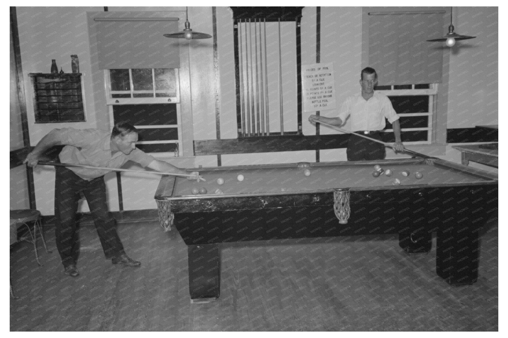 1938 Vintage Billiards Game in Pilottown Louisiana - Available at KNOWOL