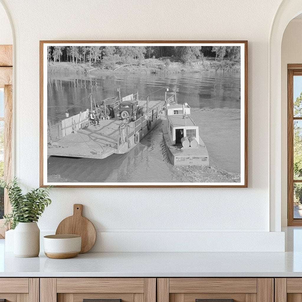 1938 Vintage Ferry Transporting Vehicles and Passengers - Available at KNOWOL