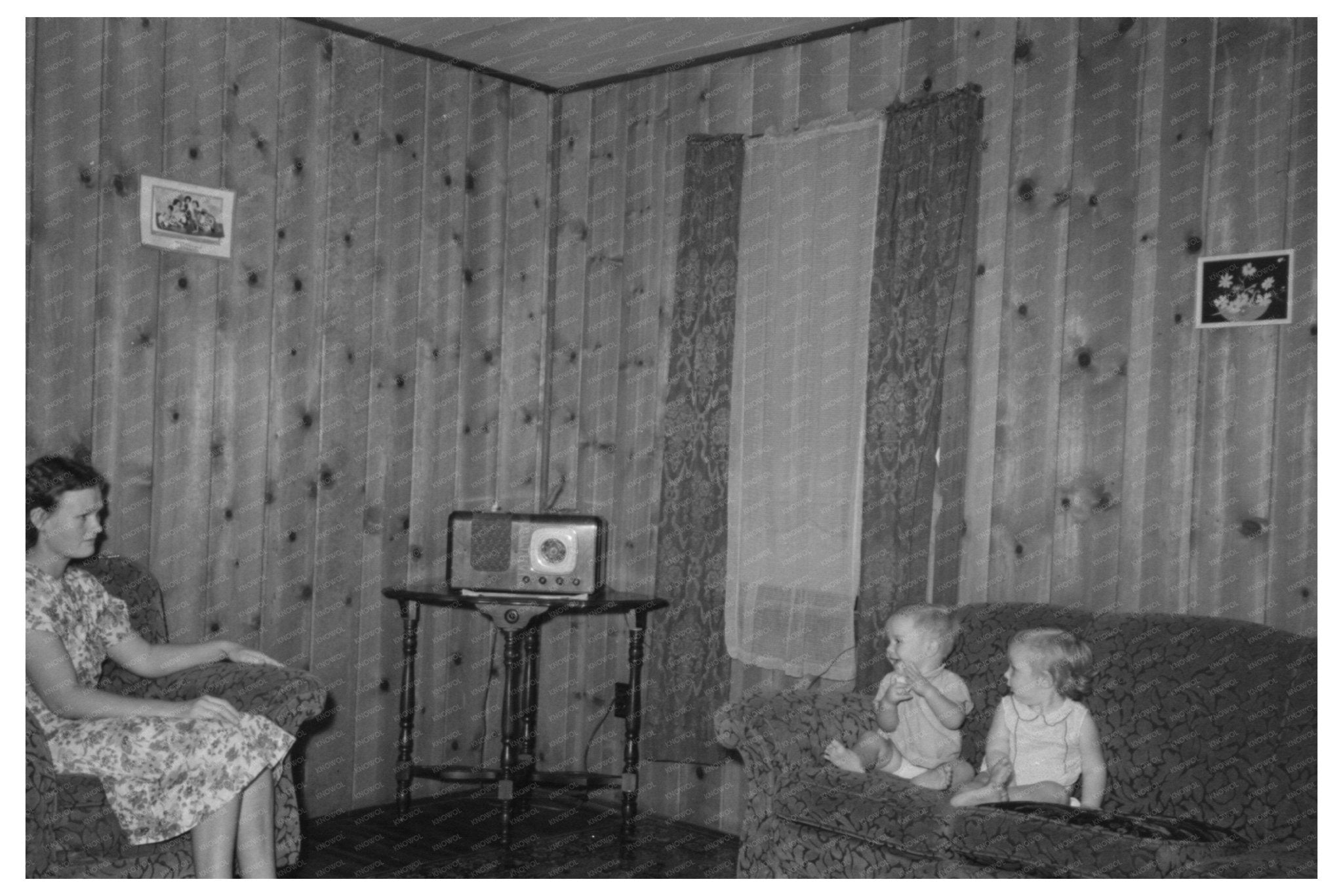 1938 Vintage Living Room in Lake Dick Arkansas Home - Available at KNOWOL