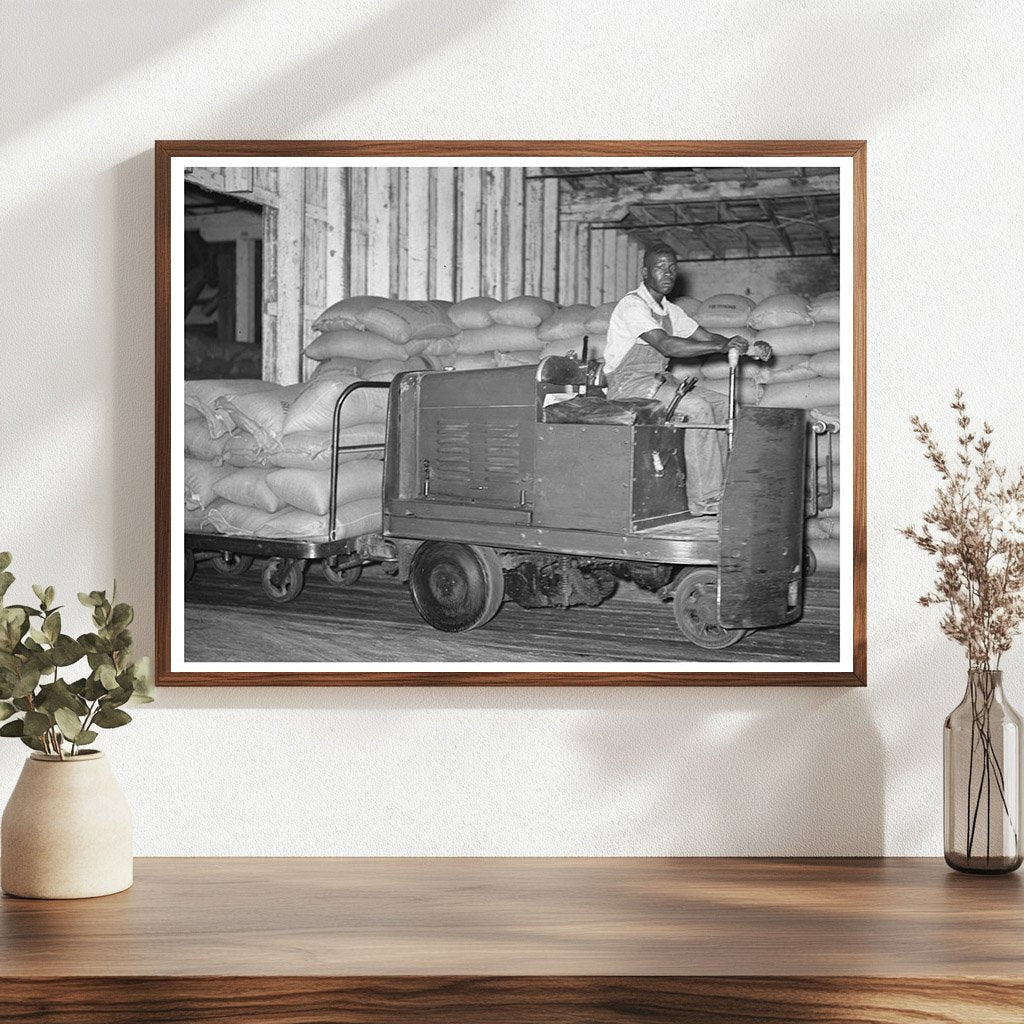 1938 Vintage Moving Truck with Electric Mule in Rice Mill - Available at KNOWOL