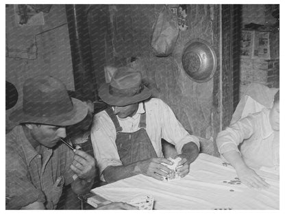 1938 Vintage Photo of Day Laborers Playing Poker in Louisiana - Available at KNOWOL