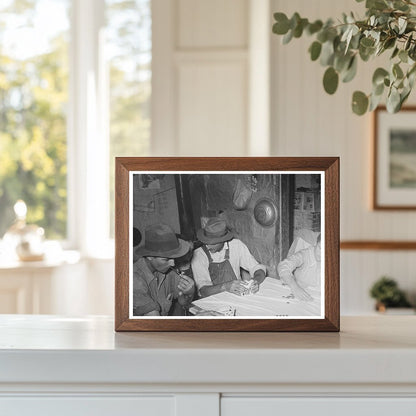 1938 Vintage Photo of Day Laborers Playing Poker in Louisiana - Available at KNOWOL