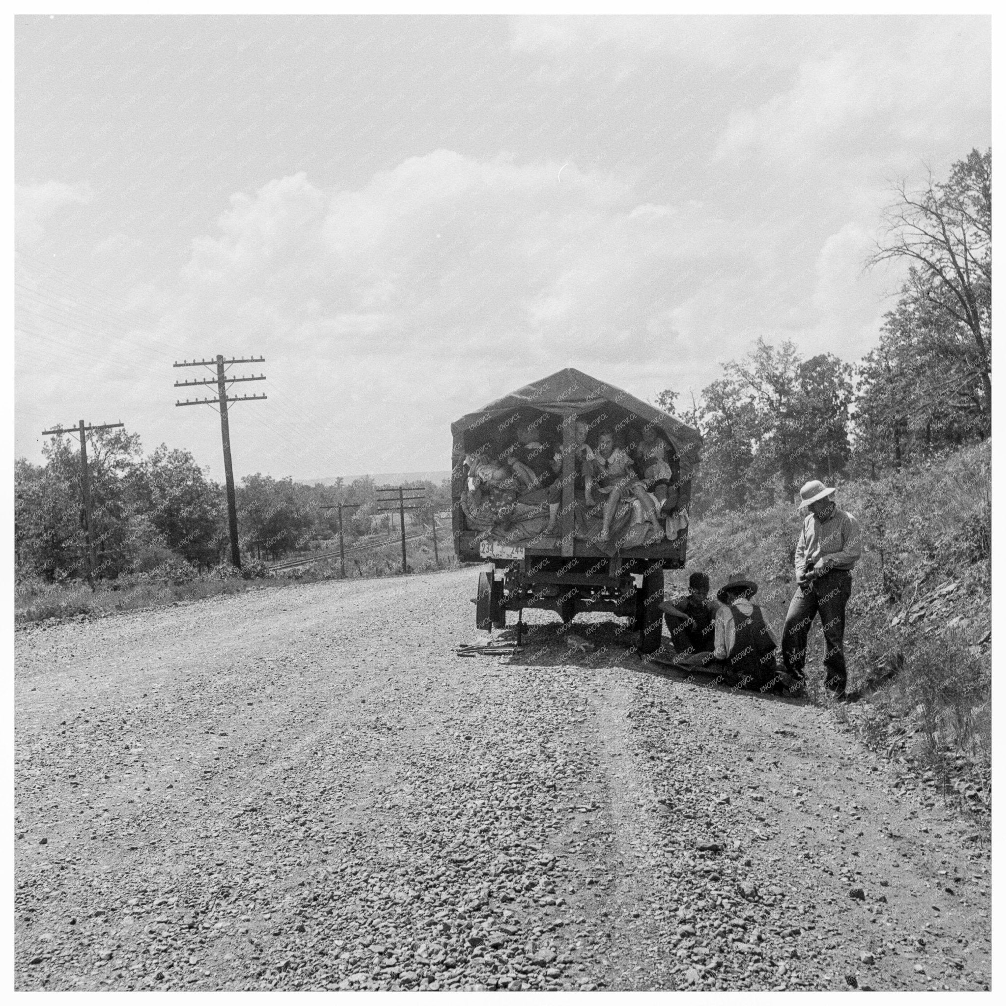 1938 Vintage Photo of Family Migration in Oklahoma - Available at KNOWOL