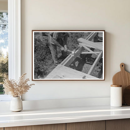 1938 Vintage Photo of Farmhouse Construction in Missouri - Available at KNOWOL