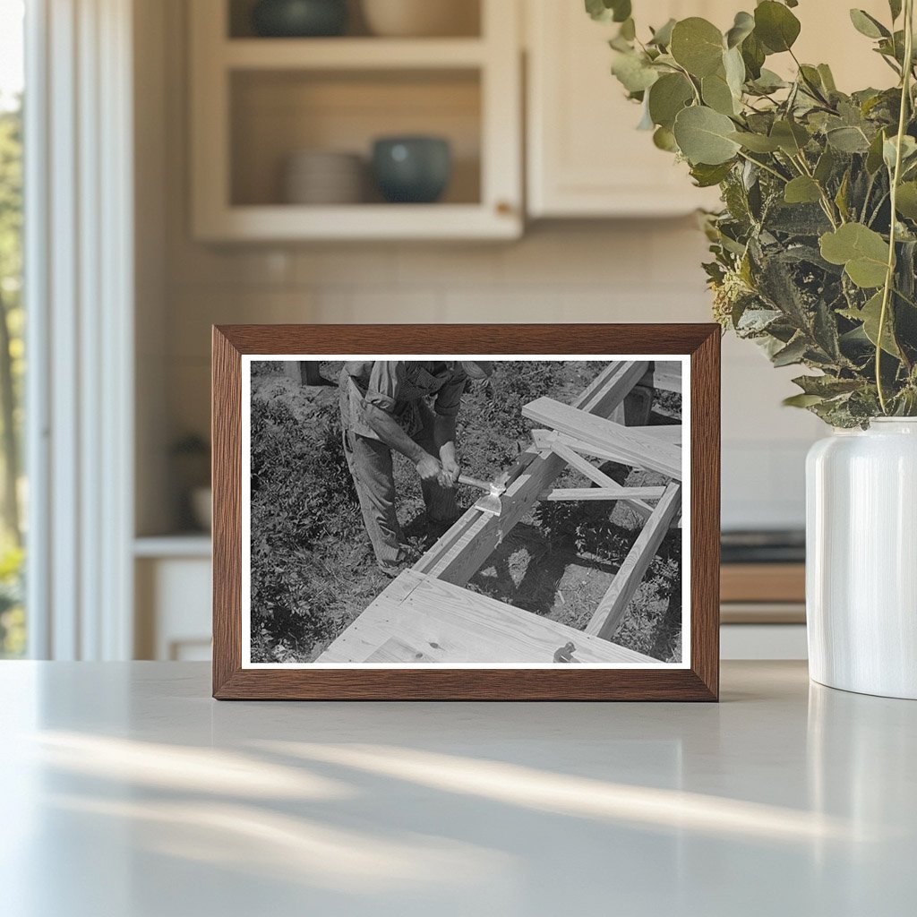 1938 Vintage Photo of Farmhouse Construction in Missouri - Available at KNOWOL