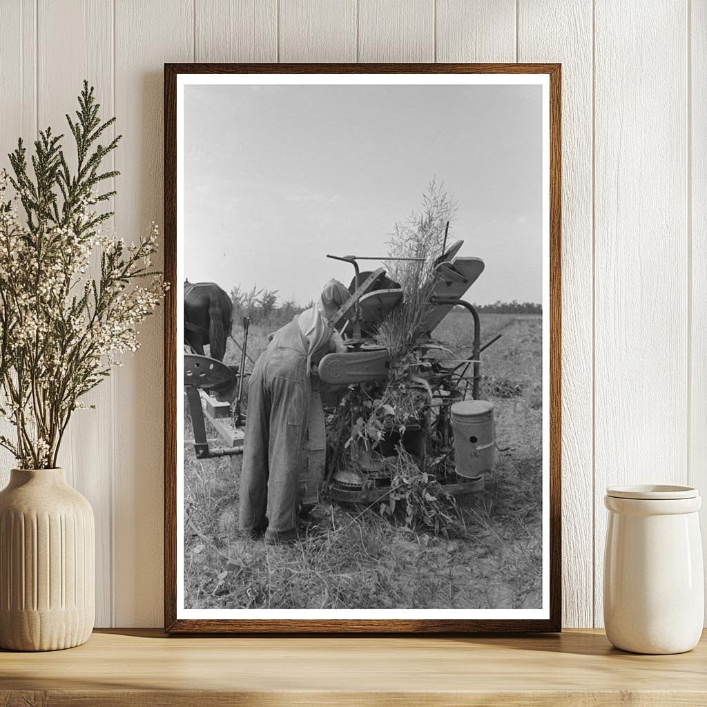 1938 Vintage Photo of Farming Cooperative Member Repairing Mower - Available at KNOWOL