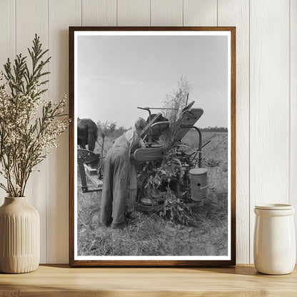 1938 Vintage Photo of Farming Cooperative Member Repairing Mower - Available at KNOWOL