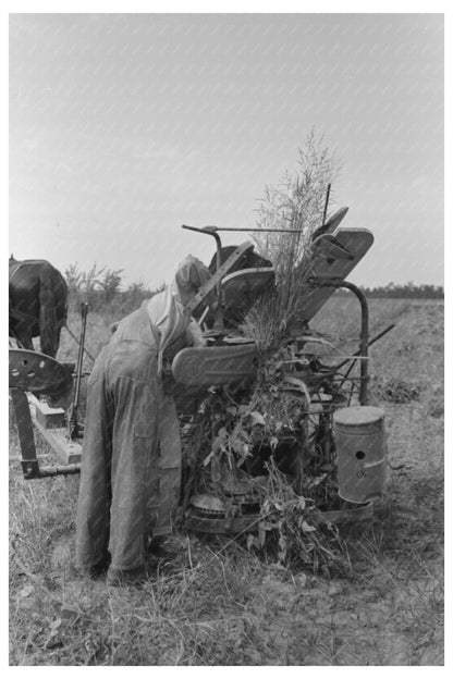 1938 Vintage Photo of Farming Cooperative Member Repairing Mower - Available at KNOWOL