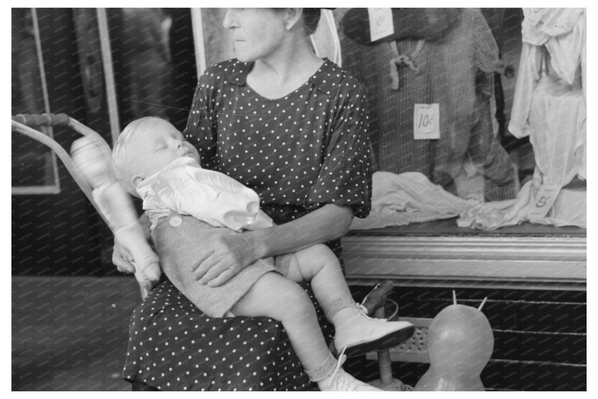 1938 Vintage Photo Woman and Child National Rice Festival Louisiana - Available at KNOWOL