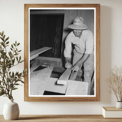 1938 Worker Installing Window in Jefferson County Store - Available at KNOWOL