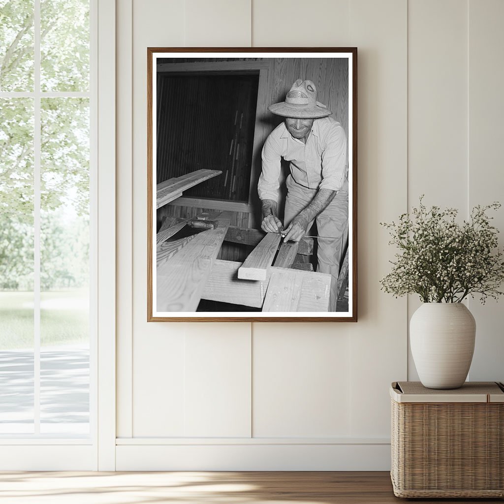 1938 Worker Installing Window in Jefferson County Store - Available at KNOWOL