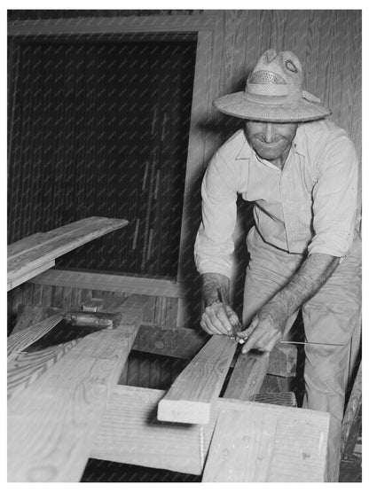 1938 Worker Installing Window in Jefferson County Store - Available at KNOWOL