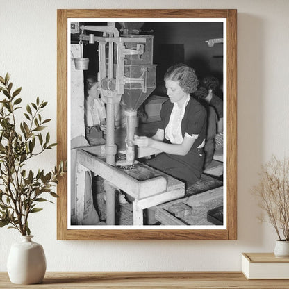 1938 Workers Filling Cellophane Sacks in Louisiana Rice Mill - Available at KNOWOL