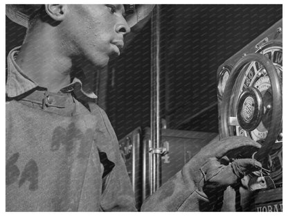 1938 Young Man Training in Arc Welding at NYA Work Center - Available at KNOWOL