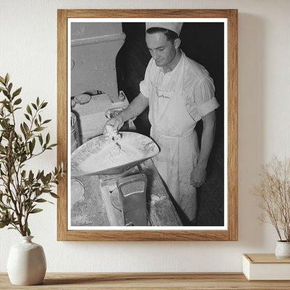 1939 Bakery Scene in San Angelo Texas with Worker Weighing Shortening - Available at KNOWOL