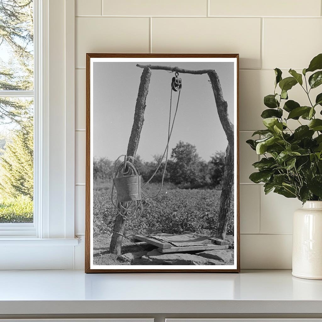 1939 Black and White Photo of Farmer at Well Oklahoma - Available at KNOWOL