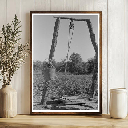 1939 Black and White Photo of Farmer at Well Oklahoma - Available at KNOWOL