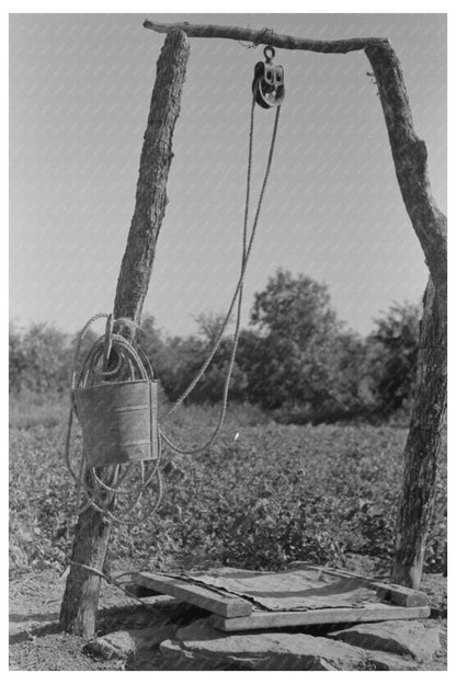 1939 Black and White Photo of Farmer at Well Oklahoma - Available at KNOWOL