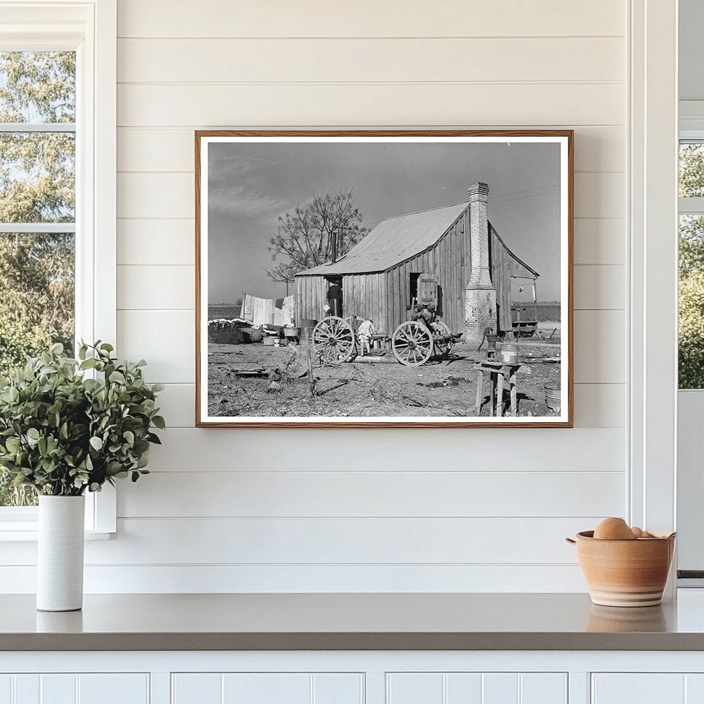 1939 Black and White Photo of Sharecroppers Cabin Louisiana - Available at KNOWOL