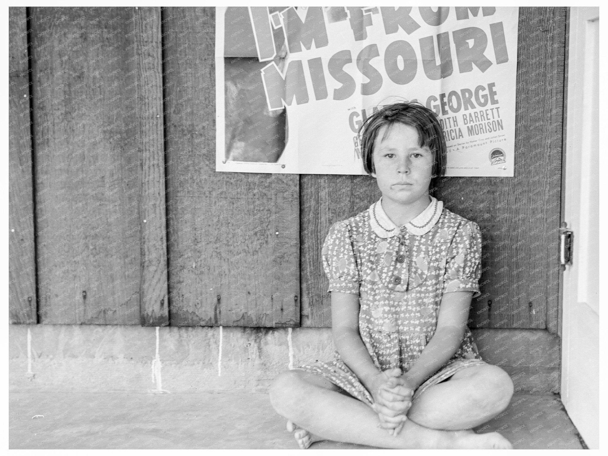 1939 Child Flood Refugee Image from Missouri in California - Available at KNOWOL