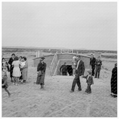 1939 Church Congregation Leaving Service in Dead Ox Flat Oregon - Available at KNOWOL