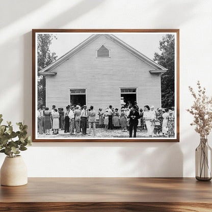 1939 Community Gathering Outside Wheeleys Church North Carolina - Available at KNOWOL