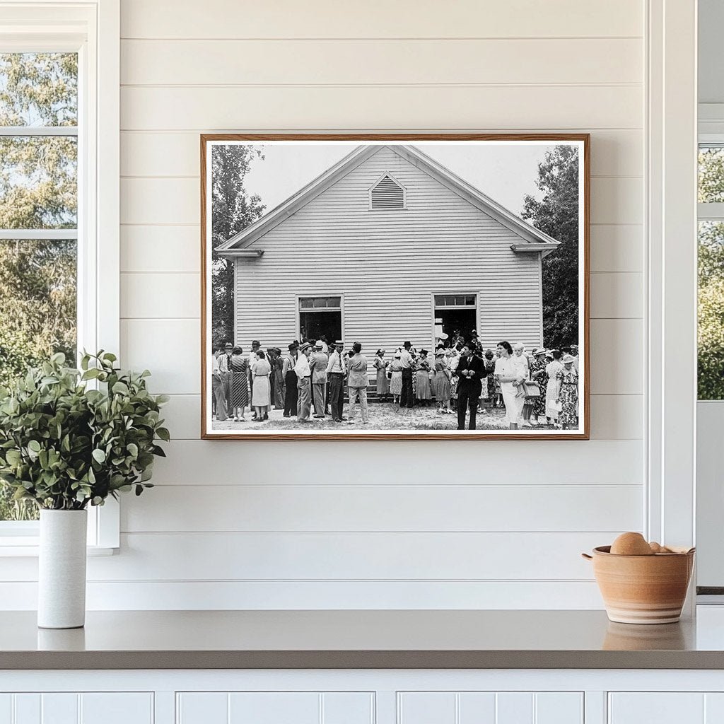 1939 Community Gathering Outside Wheeleys Church North Carolina - Available at KNOWOL