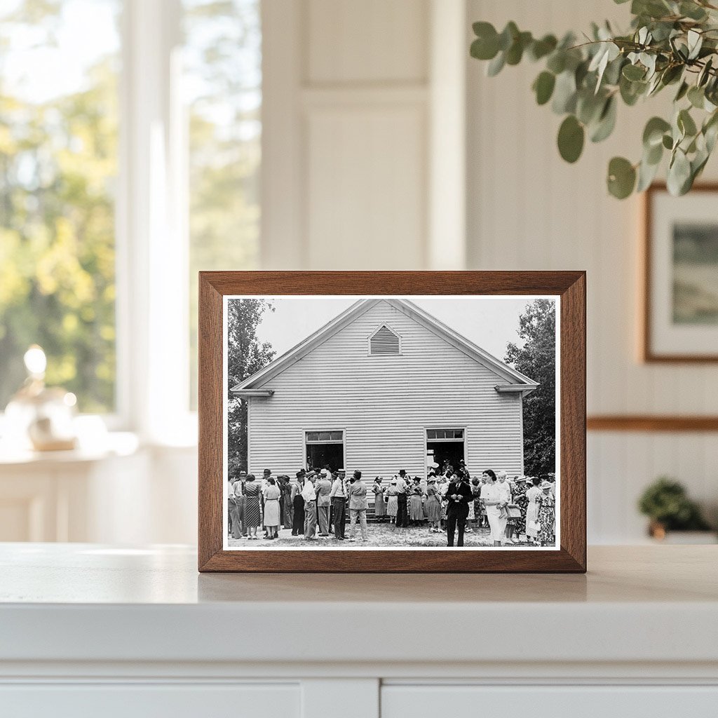 1939 Community Gathering Outside Wheeleys Church North Carolina - Available at KNOWOL