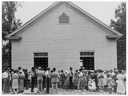 1939 Congregation Gathered Outside Wheeleys Church North Carolina - Available at KNOWOL