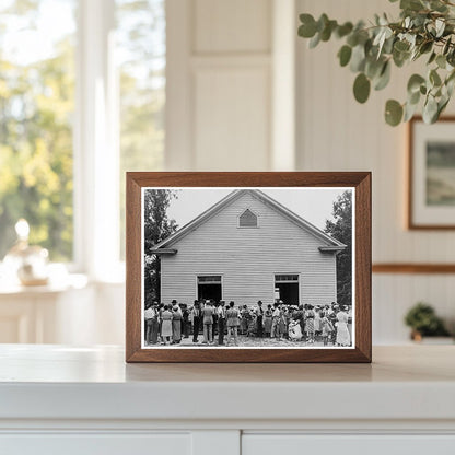 1939 Congregation Gathered Outside Wheeleys Church North Carolina - Available at KNOWOL