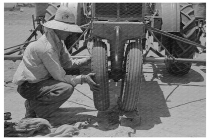 1939 Day Laborer Working on Tractor in Texas Farm - Available at KNOWOL