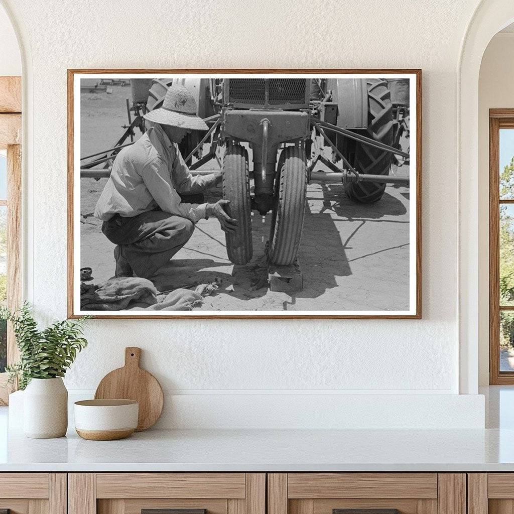 1939 Day Laborer Working on Tractor in Texas Farm - Available at KNOWOL