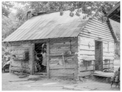 1939 Double Log Cabin of Sharecropper Family in North Carolina - Available at KNOWOL